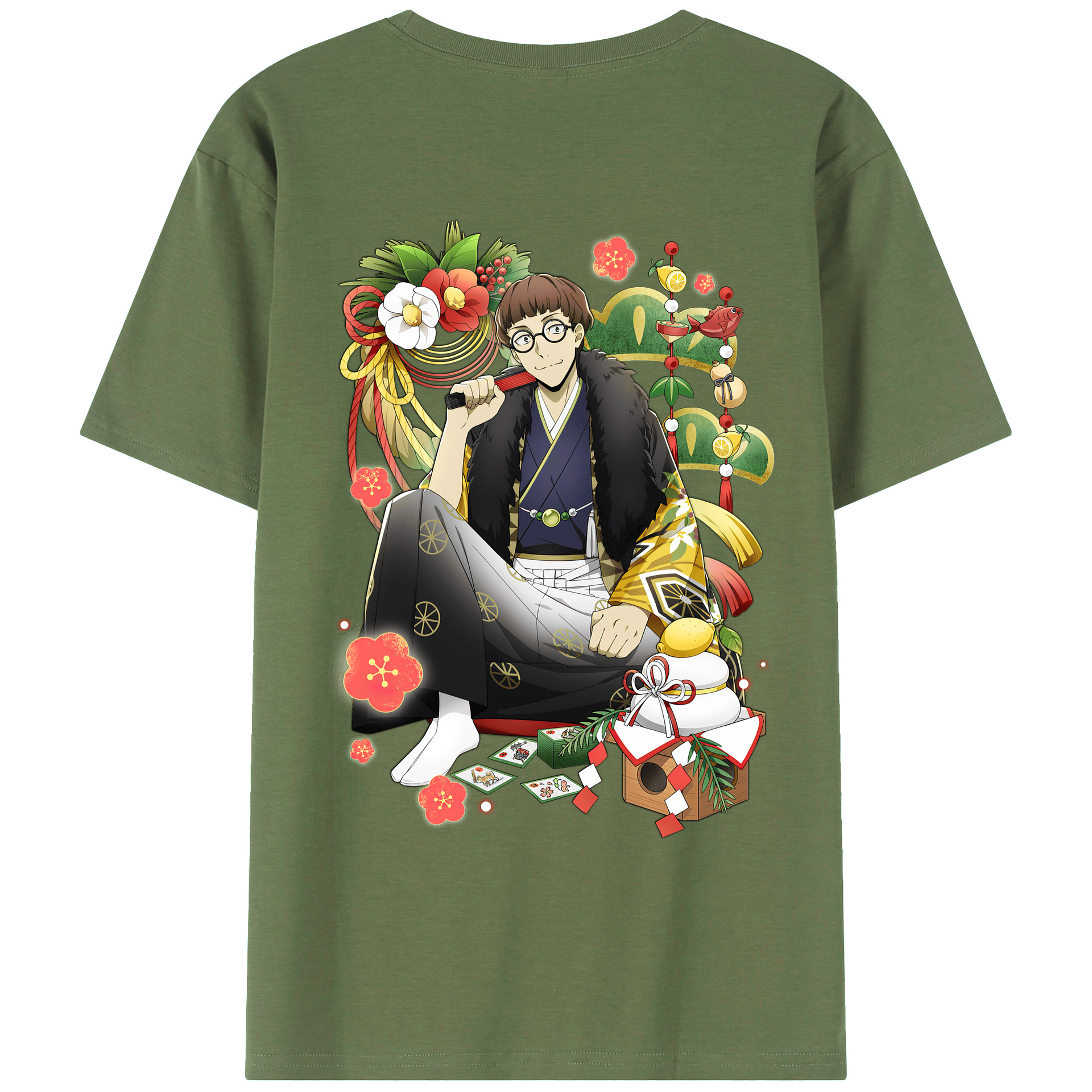 （画像用） 文豪ストレイドッグス Bungo Stray Dogs 綿100％ メンズ半袖Tシャツ（バックプリント） 通気性